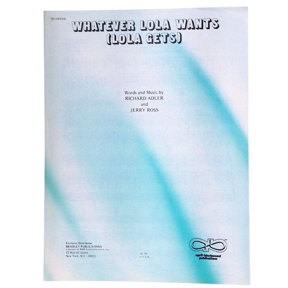 Vintage Whatever Lola Wants Lola Gets Sheet Music 1955 Damn Yankees Adler Ross